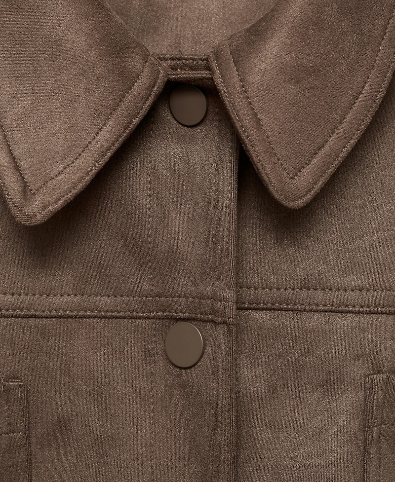 Mango Women's Pockets Leather Effect Jacket