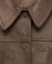 Mango Women's Pockets Leather Effect Jacket