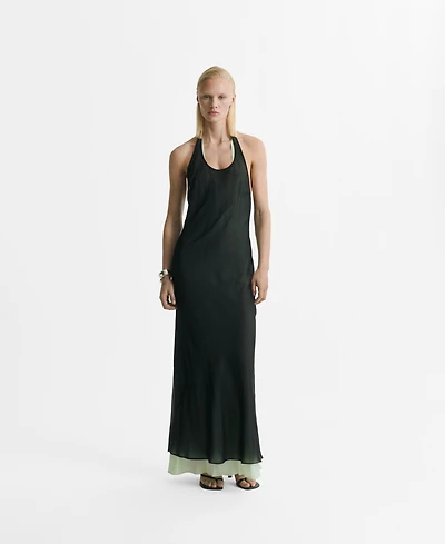 Mango Women's Semi-Transparent Combination Dress