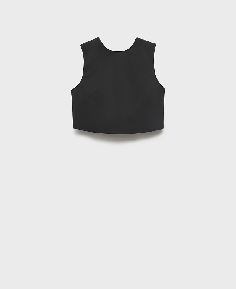 Mango Women's Back Bowtie Crop Top