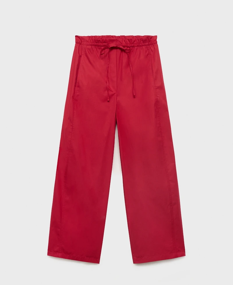 Mango Women's Paper Bag Cotton Pants