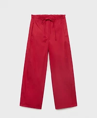 Mango Women's Paper Bag Cotton Pants