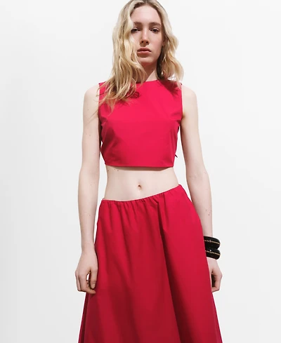 Mango Women's Back Bowtie Crop Top