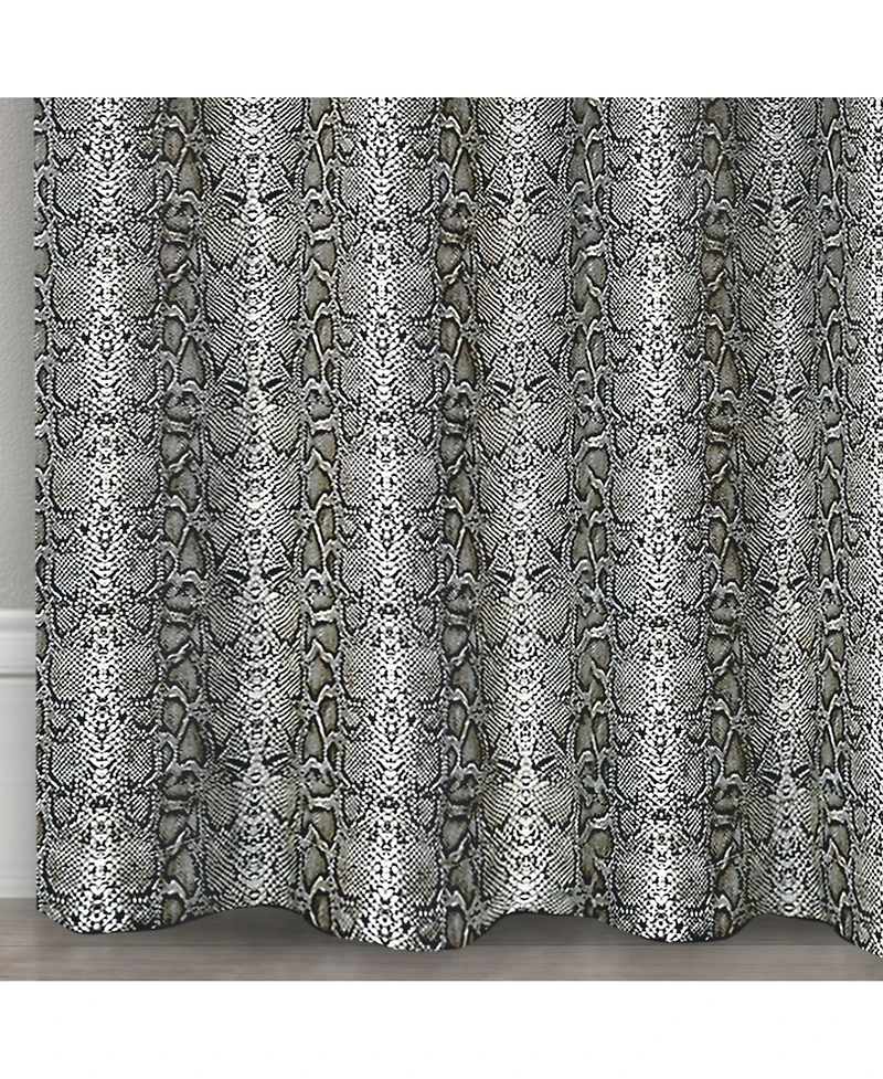 Kate Aurora Safari Living 2 Piece Python Room Darkening Grommet Top Curtain Panels - Brown 84 in. Long