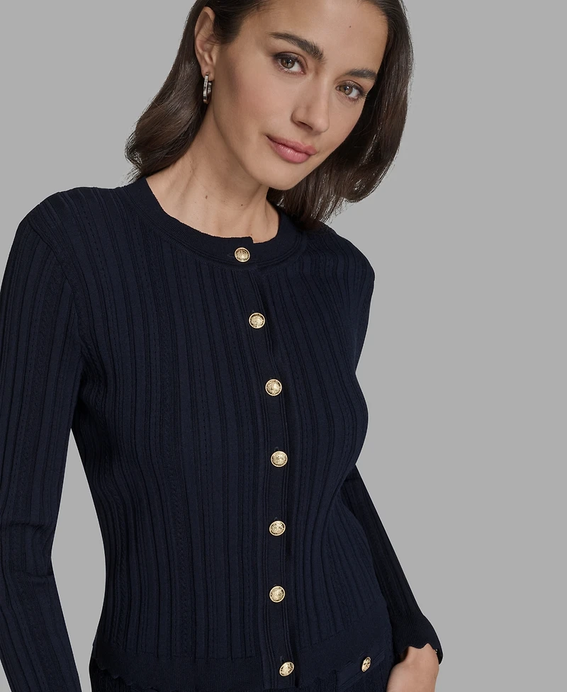 Bcbg Women's Textured-Knit Cropped Cardigan