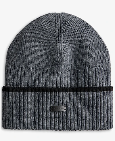 Cole Haan Men's Heritage Ribbed-knit Tipped Cuffed Beanie
