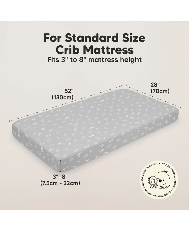KeaBabies 2pk Soothe Fitted Crib Sheets Neutral, Baby Sheets, Fits Standard Nursery Mattress
