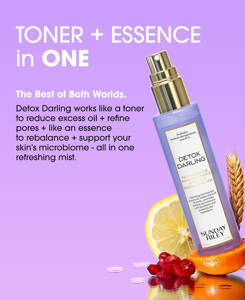 Sunday Riley Detox Darling Pro-Microbiome, Balancing Essence For Oily & Blemish-Prone Skin, 1.7 oz.