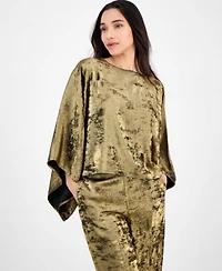 Anne Klein Womens Bateau Neck Dolman Sleeve Cape Blouse Ps 3x