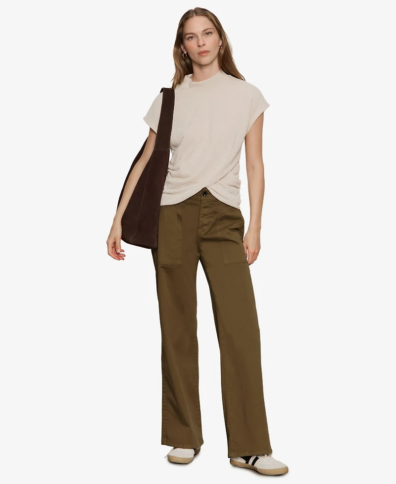 Sanctuary Women's Draped Mock Neck Top