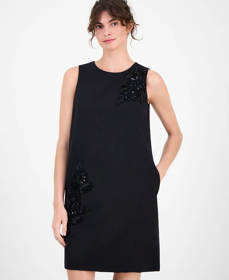 Anne Klein Women's Embellished Sleeveless Shift Dress