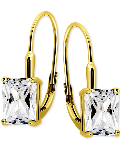 Giani Bernini Cubic Zirconia Octagon Leverback Drop Earrings in 18k Gold-Plated Sterling Silver, Macy's Exclusive