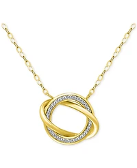 Giani Bernini Cubic Zirconia Love Knot Pendant Necklace Sterling Silver, 16" + 2" extender, Exclusively at Macy's