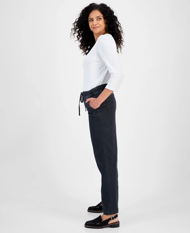 Style & Co Women's Wide-Leg Pull-On Jeans, Macy's Exclusive