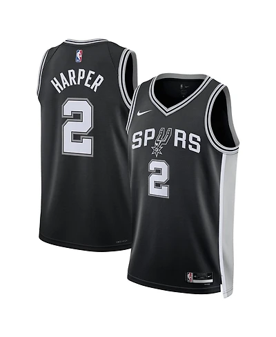 Nike Men's and Women's Dylan Harper Black San Antonio Spurs 2025 Nba Draft First Round Pick Swingman Icon Edition Jersey