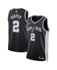 Nike Men's and Women's Dylan Harper Black San Antonio Spurs 2025 Nba Draft First Round Pick Swingman Icon Edition Jersey