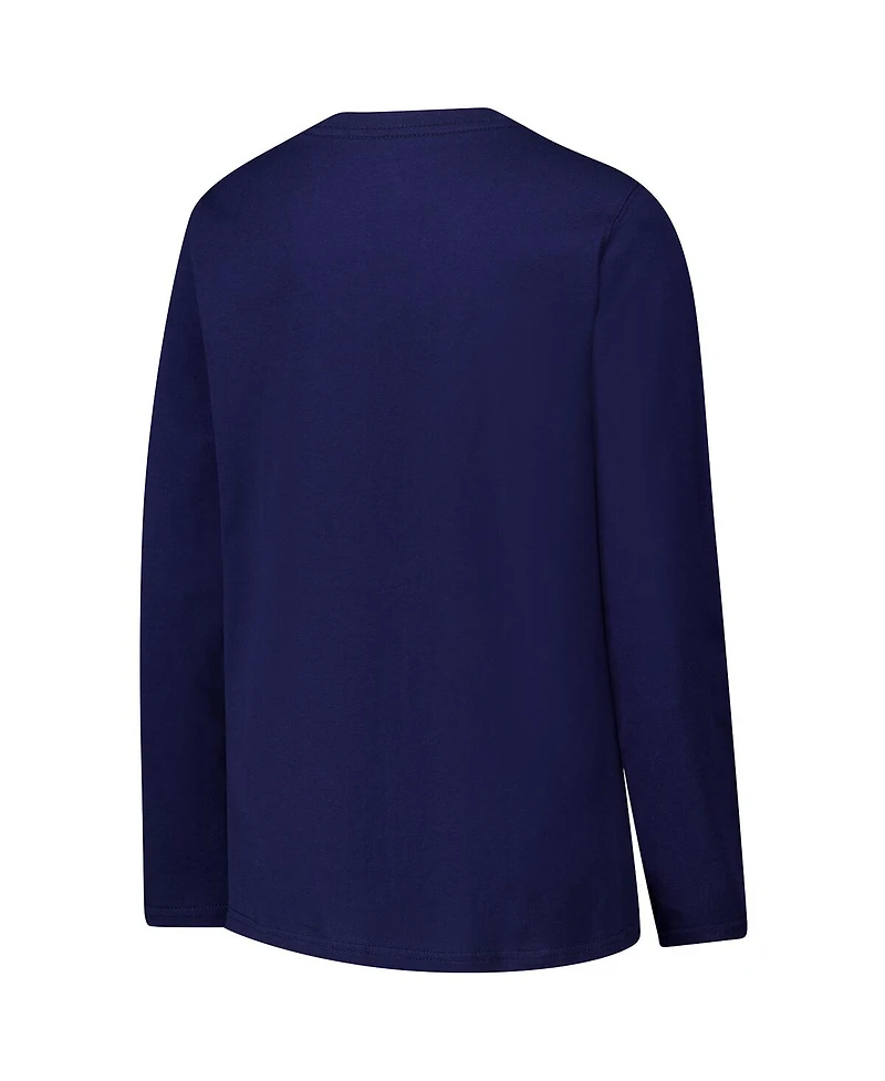 G-iii 4Her by Carl Banks Women's College Navy Seattle Seahawks Post Season Long Sleeve V-Neck T-Shirt