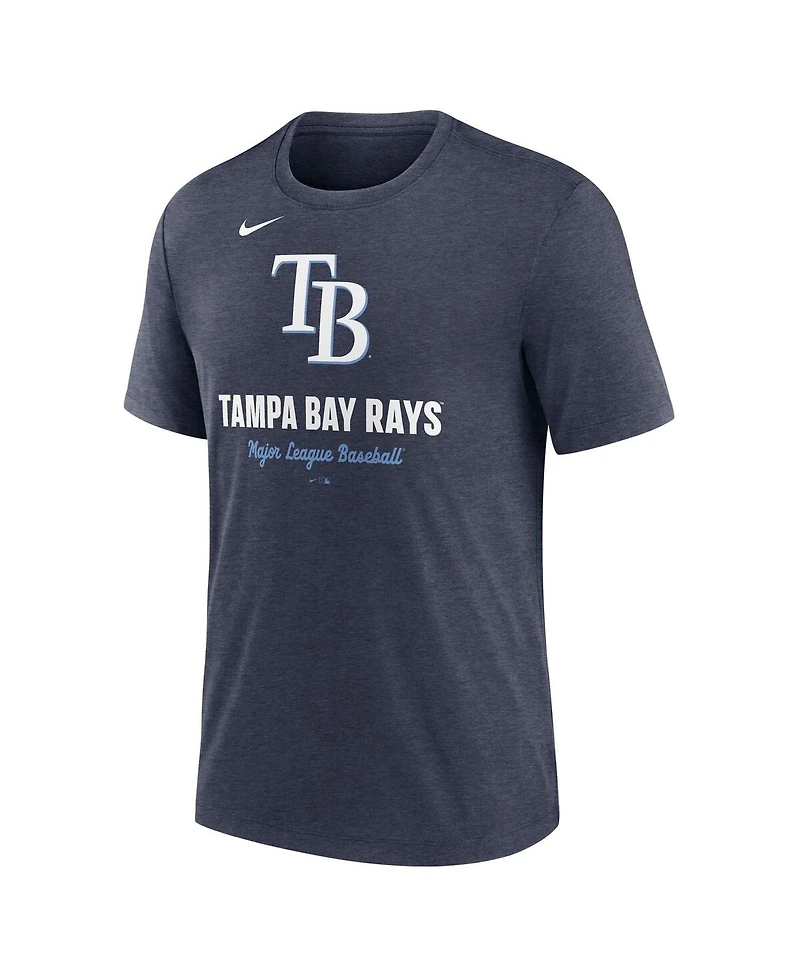 Nike Men's Heather Navy Tampa Bay Rays Logo Tri-Blend T-Shirt