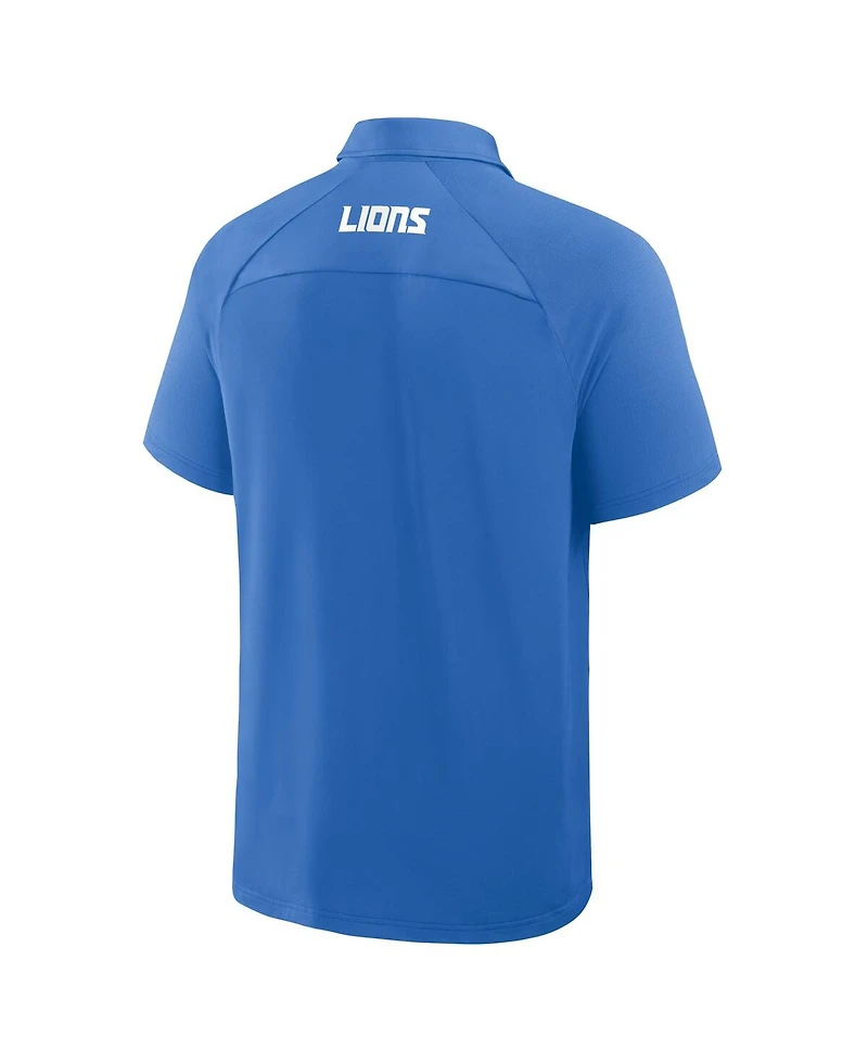 Fanatics Men's Blue Detroit Lions Back Around Raglan Polo Shirt