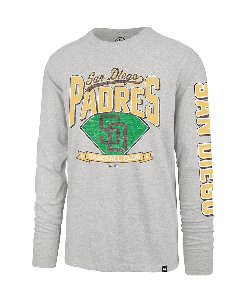 47 Brand Men's Gray San Diego Padres Fair Ball Franklin Long Sleeve T-Shirt