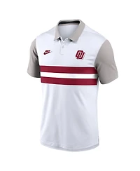 Nike Men's White/Gray Oklahoma Sooners Athletic Prep Legacy Logo Vapor Performance Polo Shirt