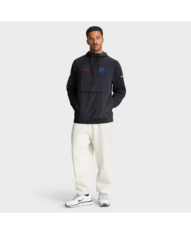 Nike Men's Navy Houston Texans Sideline Alt Pack Anorak Half-Zip Hoodie Jacket
