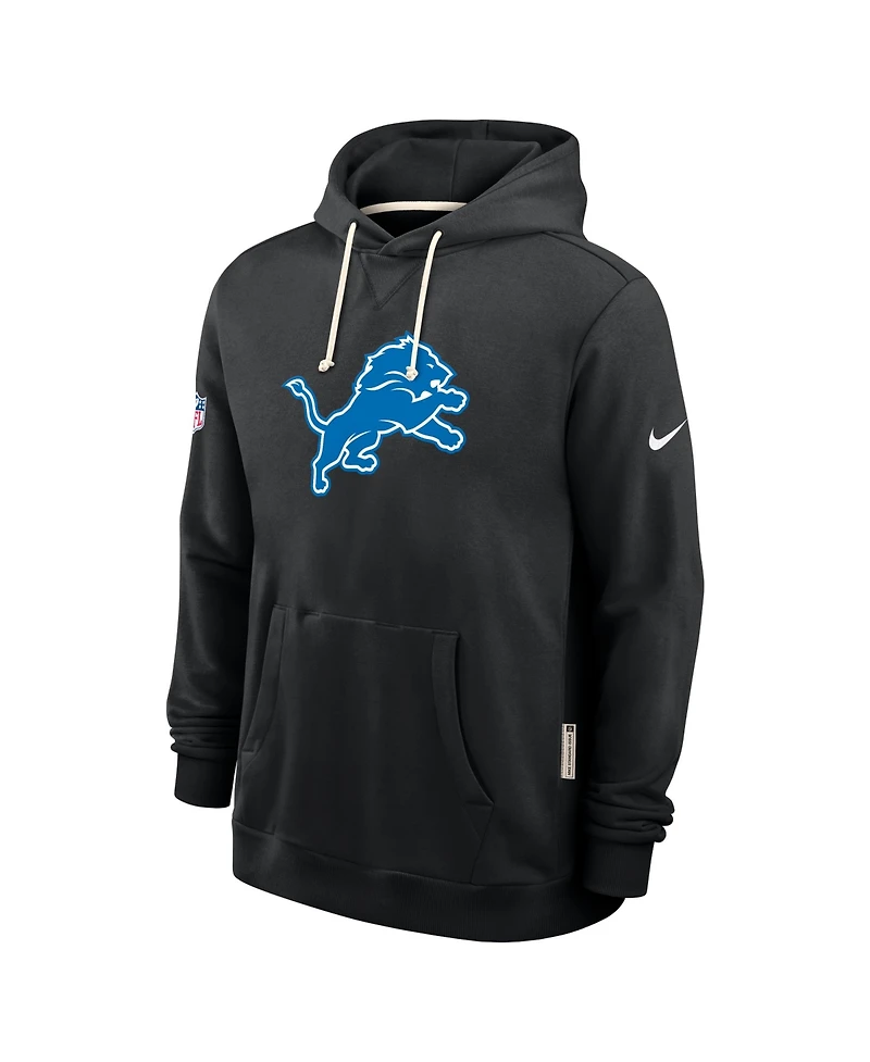 Nike Men's Black Detroit Lions Sideline Offensive Set Play Performance Pullover Hoodie