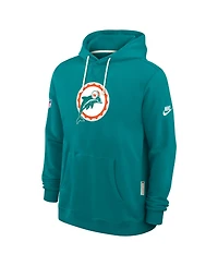 Nike Men's Aqua Miami Dolphins Sideline Offensive Set Play Performance Pullover Hoodie