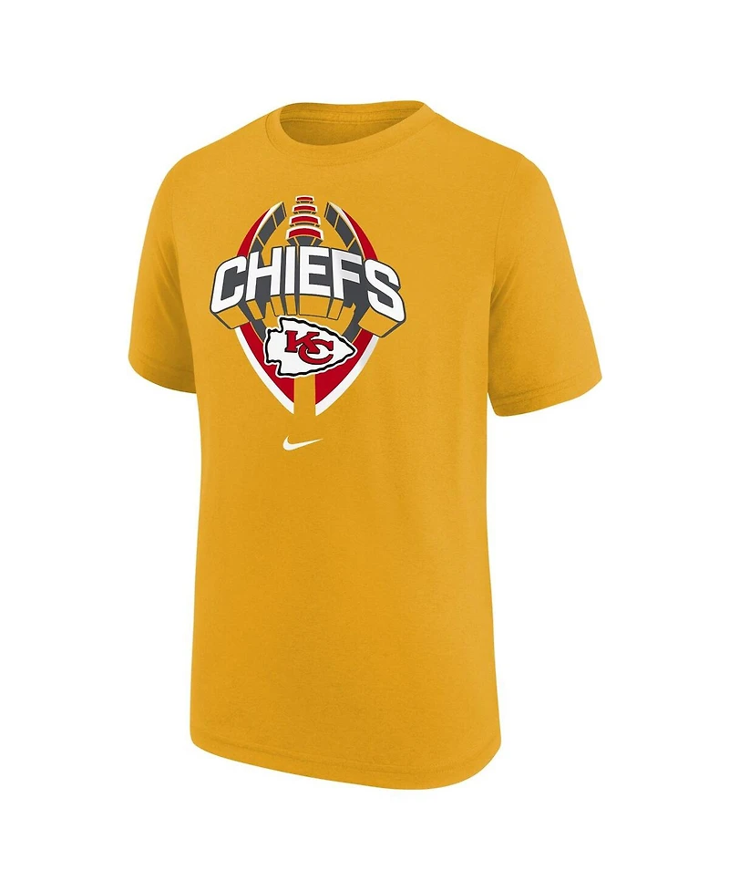 Nike Big Boys and Girls Gold Kansas City Chiefs Icon Legend T-Shirt