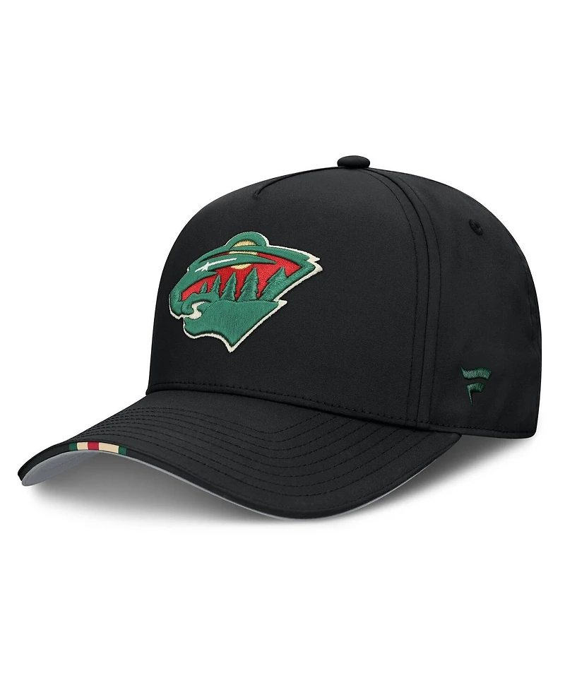 Fanatics Men's Black Minnesota Wild 2025 Nhl Draft Authentic Pro On-Stage Podium A-Frame Adjustable Hat