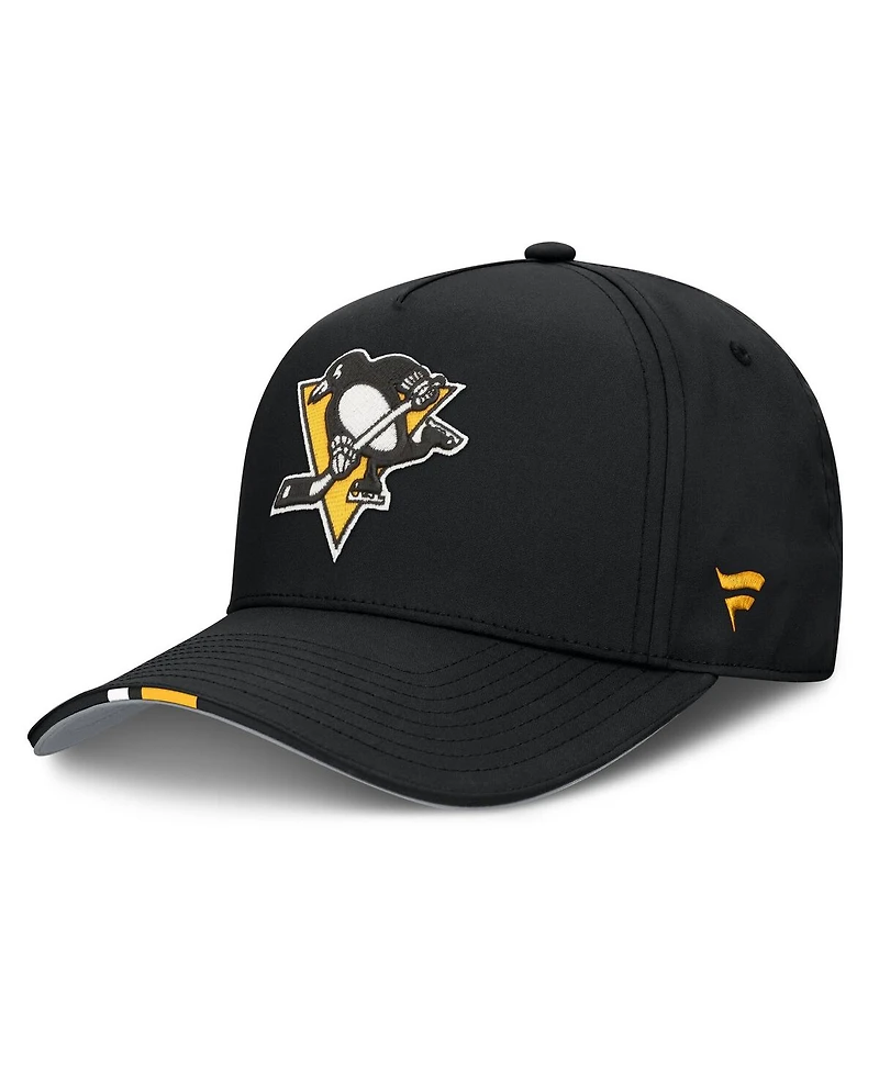 Fanatics Men's Black Pittsburgh Penguins 2025 Nhl Draft Authentic Pro On-Stage Podium A-Frame Adjustable Hat