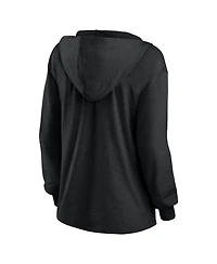 Fanatics Women's Cleveland Browns Blackout Slub Hoodie V-Neck Long Sleeve T-Shirt