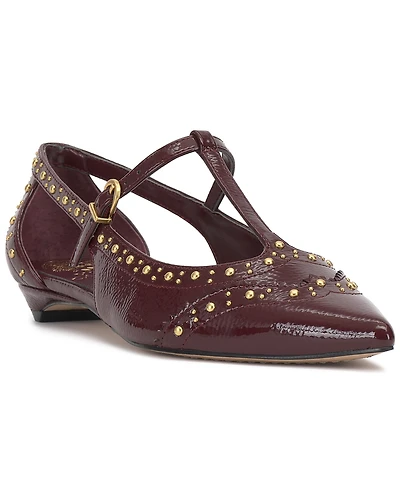 Vince Camuto Women's Valkie Studded T-Strap Micro-Heel Mary-Jane Flats