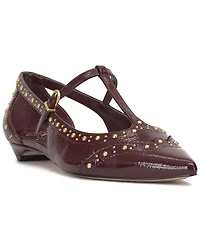Vince Camuto Women's Valkie Studded T-Strap Micro-Heel Mary-Jane Flats