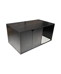 Streamdale Furniture Black Cat Litter Box Enclosure Furniture with Scratch Pad
