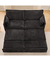 Streamdale Furniture 73.6" Pull Out Sofa Bed Chenille Sleeper Couch w/ Storage & Usb