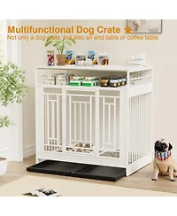 Streamdale Furniture 43" Dog Crate Furniture with Storage White