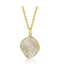 Rachel Glauber 14K Gold Plated with Clear Cubic Zirconia Pendant Necklace
