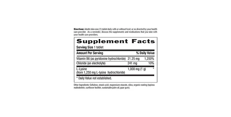 Country Life L-Lysine with B-6, 1000 Mg, 100 Tabs