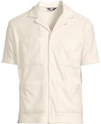 Lands' End Men's Short Sleeve Textured Terry Camp Collar