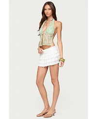 Edikted Women's Sheba Asymmetric Ruffled Mini Skort