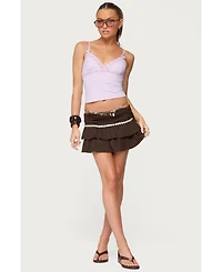 Edikted Women's Fran Lacey V Neck Tank Top