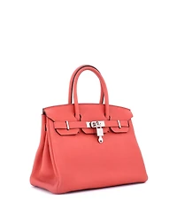 Pre-Owned Hermes Birkin Handbag Red Togo with Palladium Hardware