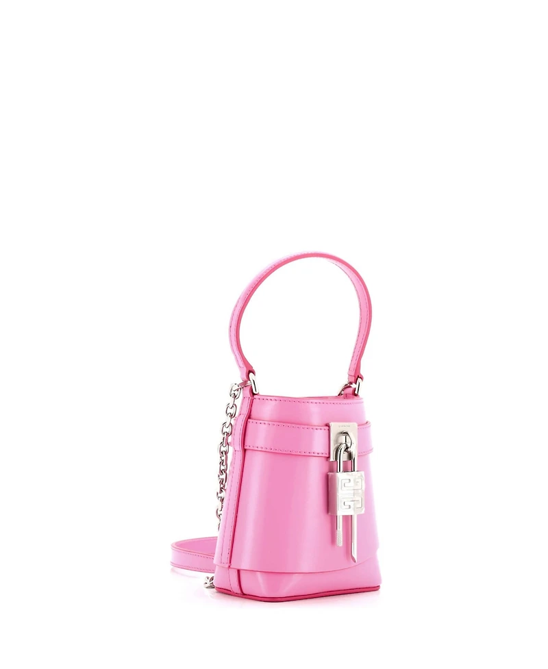 Pre-Owned Givenchy Micro Gv Shark Lock Bucket Bag Leather