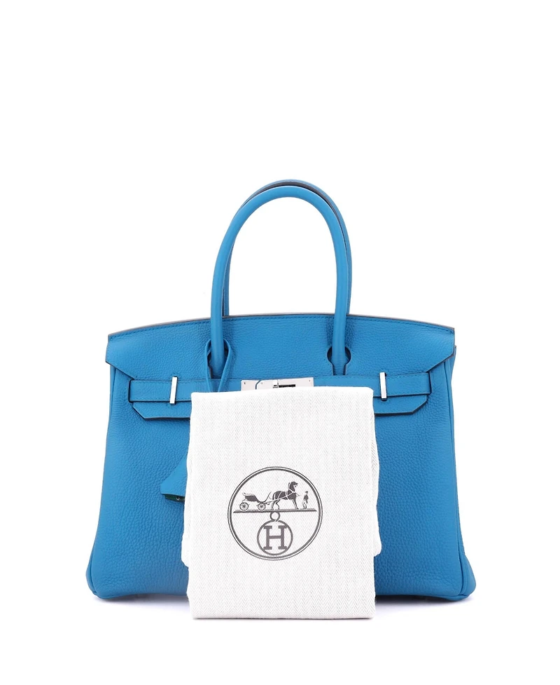 Pre-Owned Hermes Birkin 30 Handbag Verso Togo with Palladium Hardware