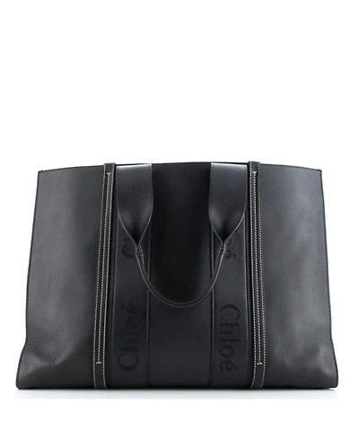 Pre-Owned Chloe Large Woody Tote Leather