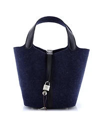 Pre-Owned Hermes Mm Picotin Lock Bag Felt with Leather