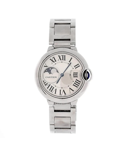 Pre-Owned Cartier Ballon Bleu de Cartier Moonphase Automatic Watch in Stainless Steel 37mm