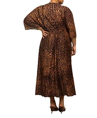 Fashion-szn Curve Women's Leopard Print Midi Dress