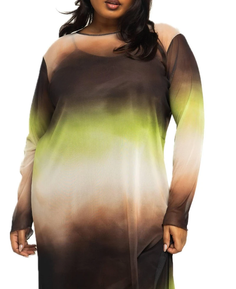 Fashion-szn Curve Women's Ombre Print Midi Dress